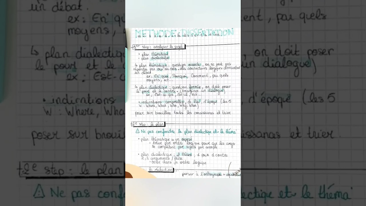 méthode de la dissertation #fichederevision #share #cours #shortvideo #subscribe #entraidecours