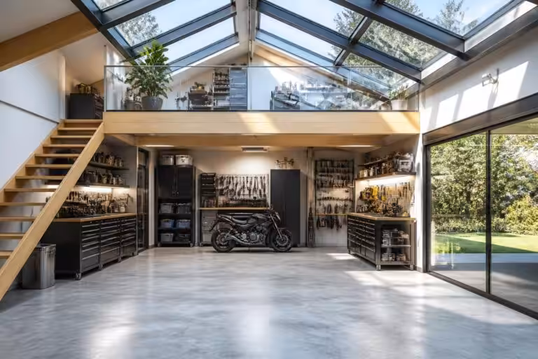 Garage verre : une astuce lumière pour garage et combles